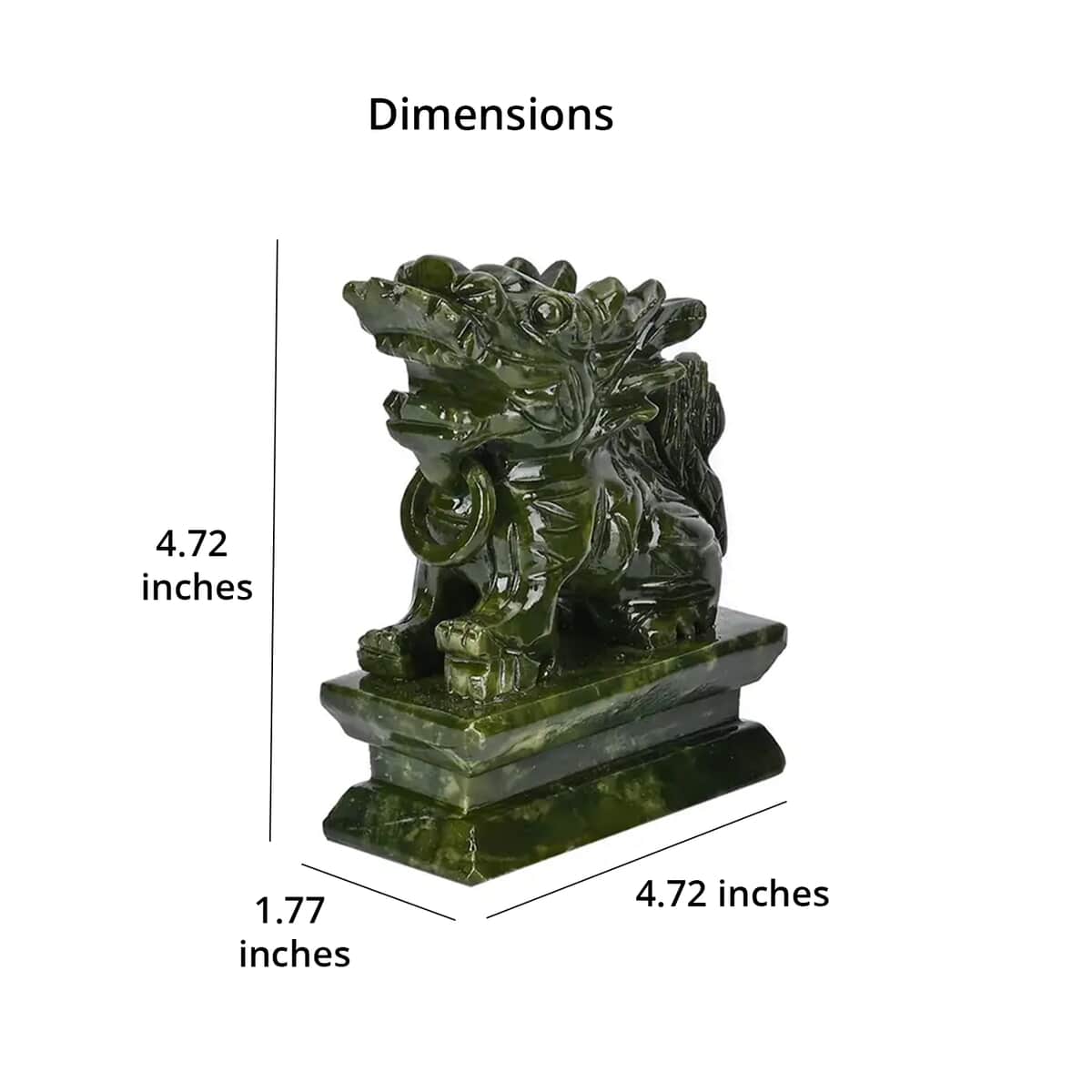 Set of 2 Handcrafted Serpentine Feng Shui Pixiu Figurine (3.7x1.7x4.7) image number 7