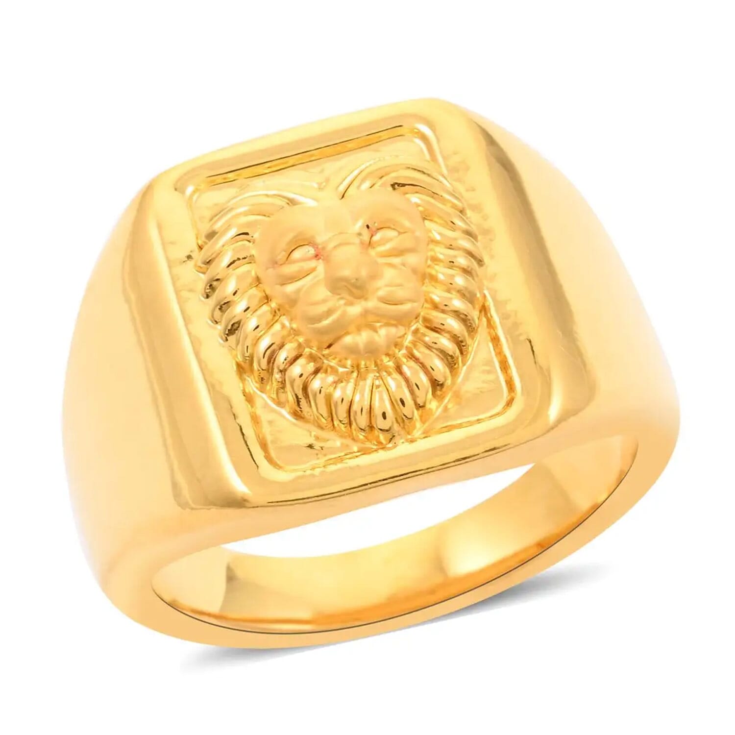 22K Yellow Gold Electroform Lion Signet Men s Ring Size 13.0 5.10 Grams