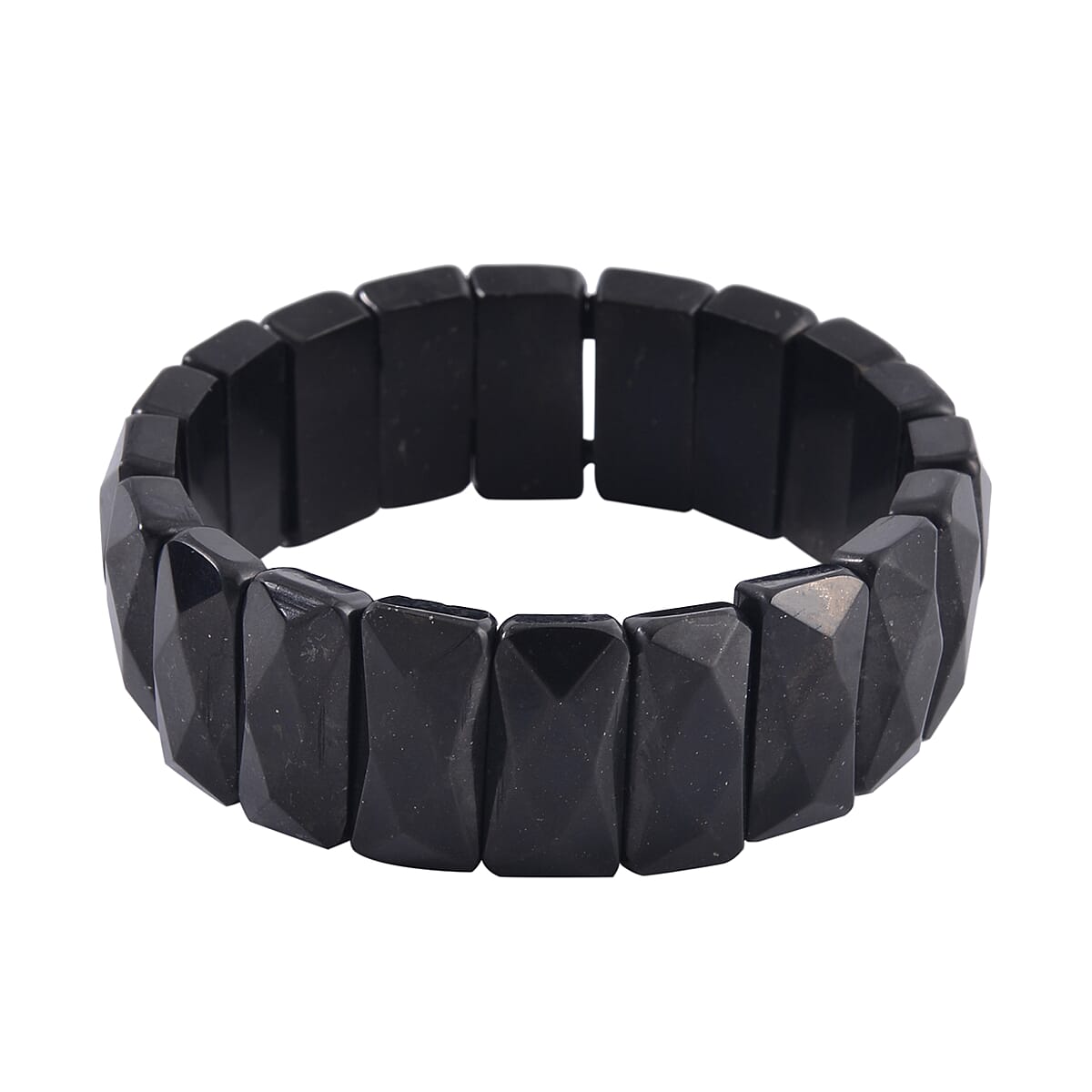 Shungite Block Stretch Bracelet 233.00 ctw image number 0