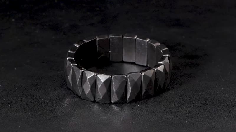 Shungite Block Stretch Bracelet 233.00 ctw