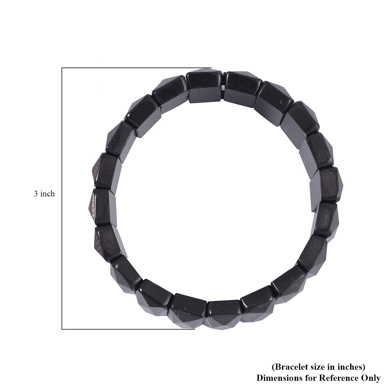 Shungite Block Stretch Bracelet 233.00 ctw