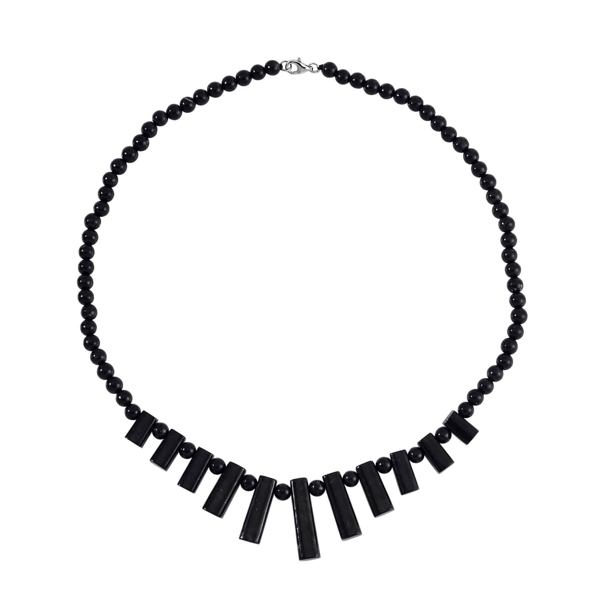 Shungite Necklace 20 Inches in Rhodium Over Sterling Silver 220.40 ctw image number 2