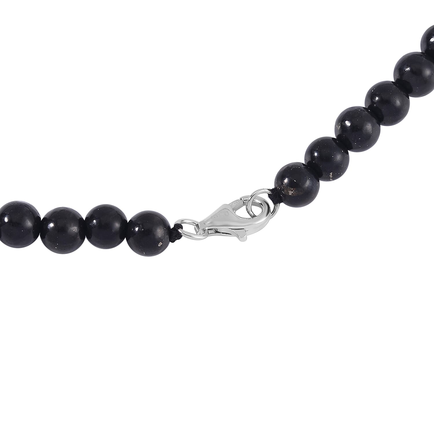 Shungite Bib Necklace 20 Inches in Rhodium Over Sterling Silver 220.40 ctw