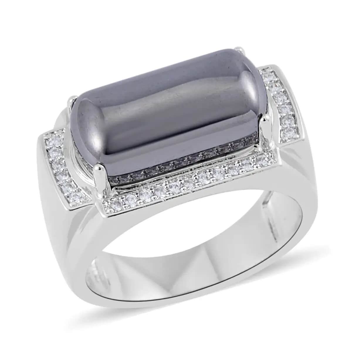 Terahertz and Simulated Diamond Men's Ring in Silvertone (Size 10.0) 10.50 ctw image number 0