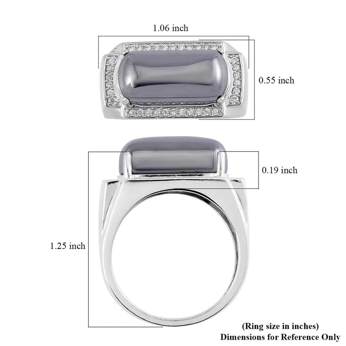 Terahertz and Simulated Diamond Men's Ring in Silvertone (Size 10.0) 10.50 ctw image number 6