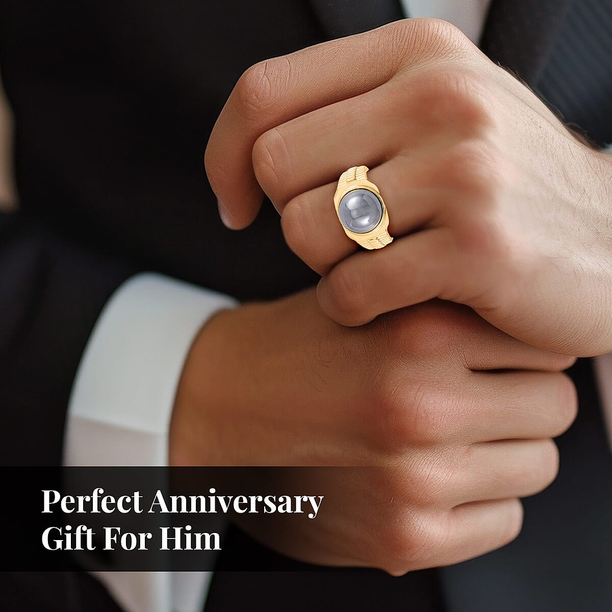 Terahertz Men's Ring in Goldtone (Size 10.0) 10.35 ctw image number 5