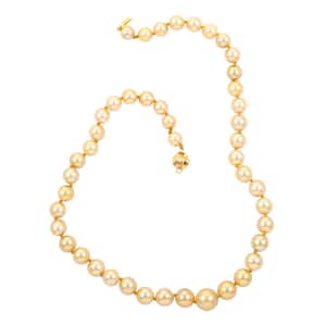 Certified & Appraised Iliana 18K Yellow Gold AAAA South Sea Golden Cultured Pearl Beaded Graduation Necklace 18 Inches with Extender (Ships in 10-12 Business Days) 300.00 ctw