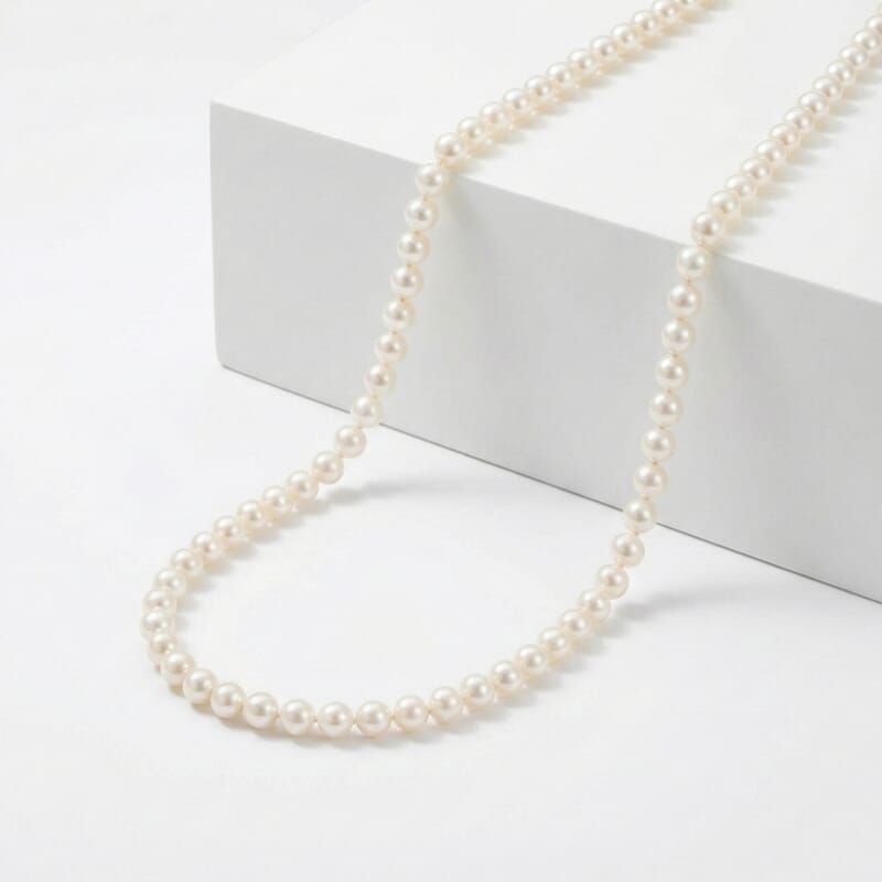 Certified & Appraised Iliana 18K White Gold Premium Japanese Akoya White Pearl 8-11mm Graduated Necklace 18-20 Inches