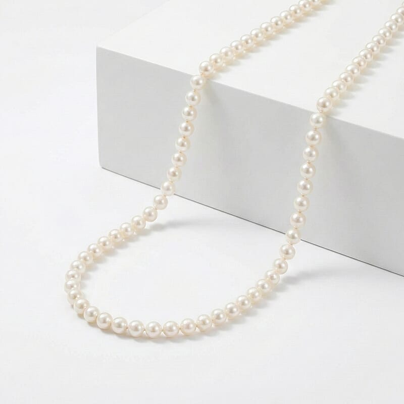 Certified & Appraised Iliana 18K White Gold Premium Japanese Akoya White Pearl 8-11mm Graduated Necklace 18-20 Inches