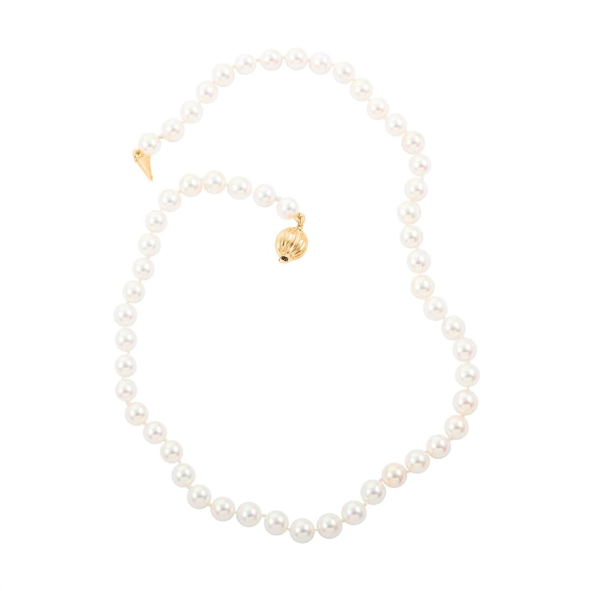 Certified & Appraised Iliana 18K Yellow Gold Premium Japanese Akoya White Pearl 8-11mm Necklace 18 Inches image number 0