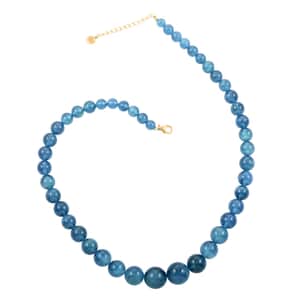 Certified & Appraised Luxoro 14K Yellow Gold AAA Santa Maria Aquamarine Beaded Graduation Necklace 18-20 Inches 320.00 ctw