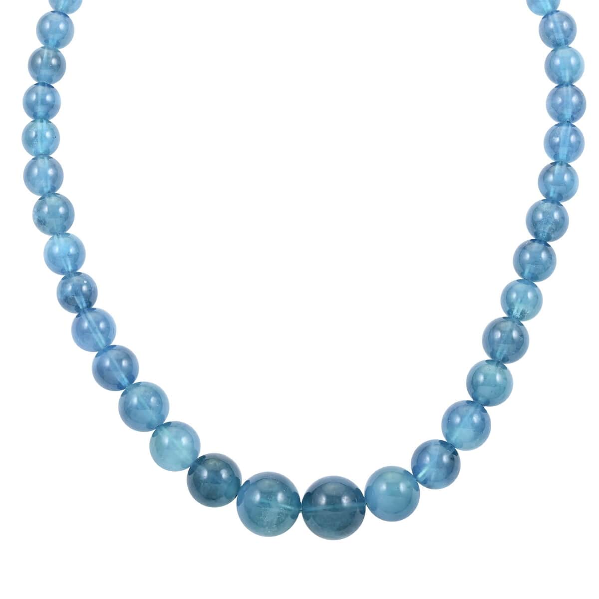 Certified & Appraised Luxoro 14K Yellow Gold AAA Santa Maria Aquamarine Beaded Graduation Necklace 18-20 Inches 320.00 ctw image number 3