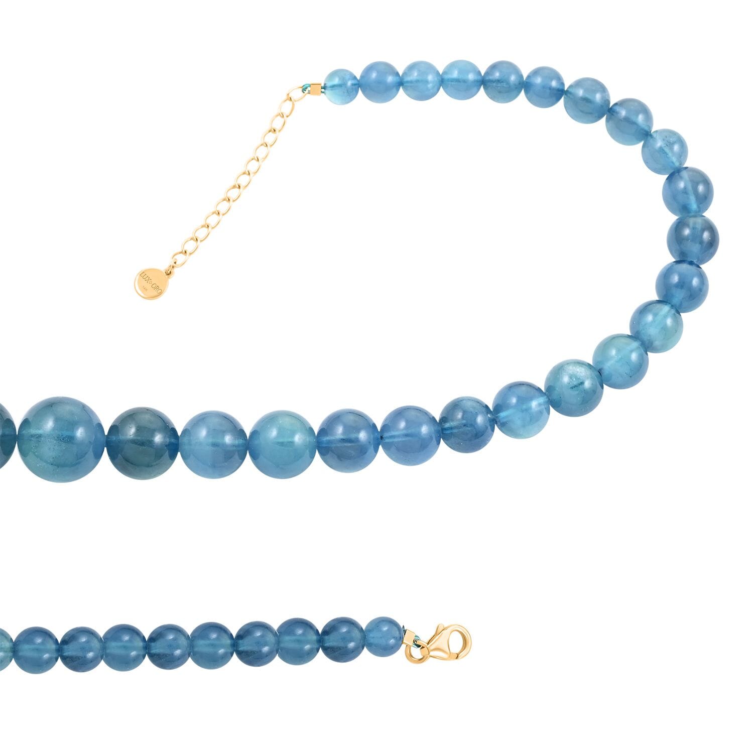 14k Milky Aquamarine buy Graduated Bead Necklace