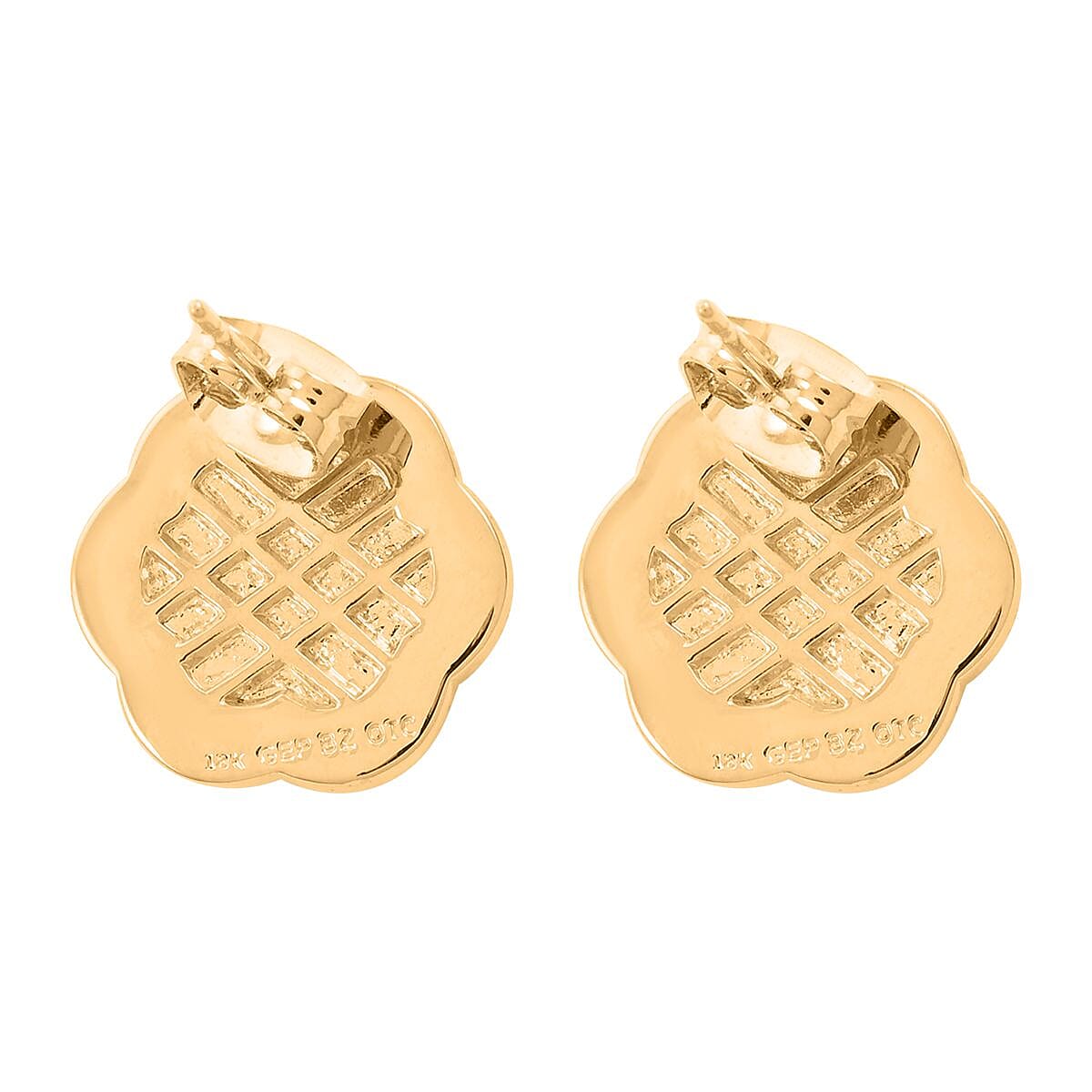White and Champagne Color Austrian Crystal Earrings in Goldtone