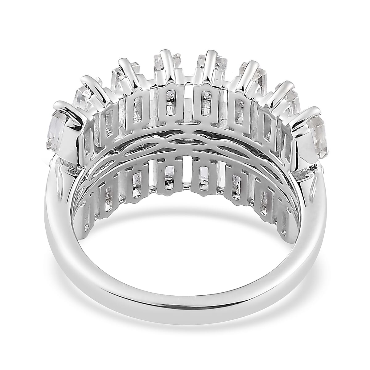 White Topaz 3.00 ctw Ring in Rhodium Over Sterling Silver (Size 7.0)
