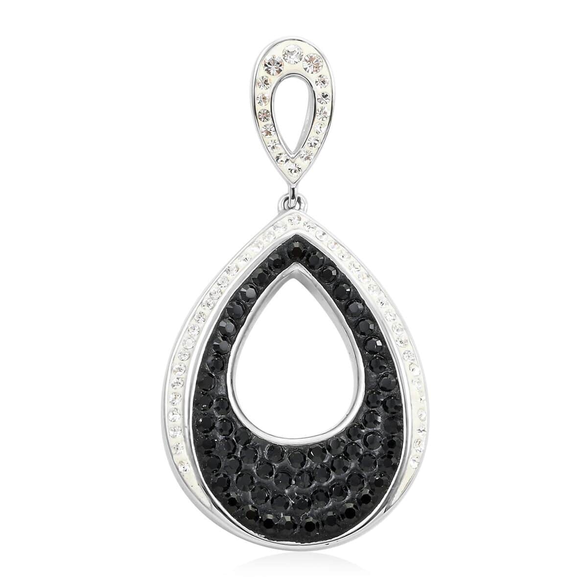 Black and White Color Austrian Crystal Pendant in Silvertone image number 0