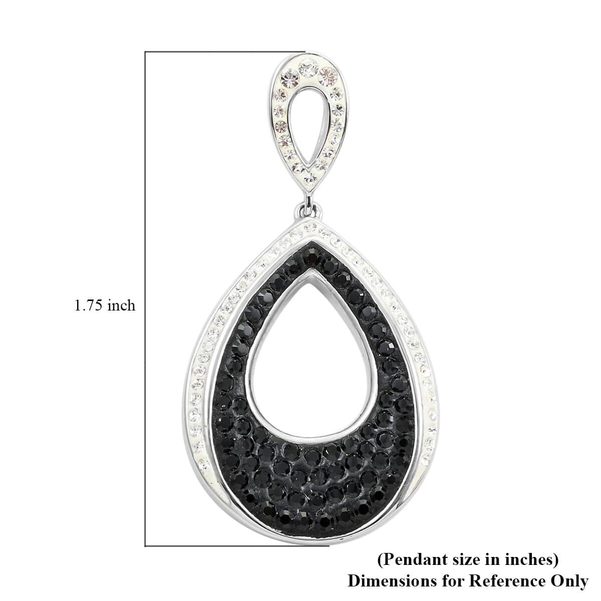 Black and White Color Austrian Crystal Pendant in Silvertone image number 5