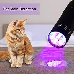 Black 9 LED UV Flash Light (3xAAA Battery Not Included)