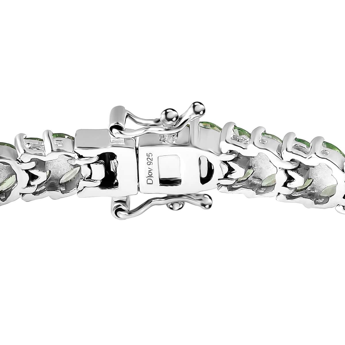 Tsavorite Garnet 2 Row Bracelet in Platinum Over Sterling Silver (6.50 In) 8.90 ctw image number 3
