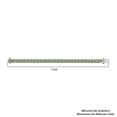 Tsavorite Garnet 8.90 ctw 2 Row Bracelet in Platinum Over Sterling Silver (6.50 In)