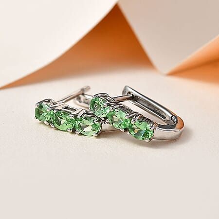 Tsavorite Garnet / 925 Silver / Platinum Overlay - Product card gallery slide 2 (10177299939641)