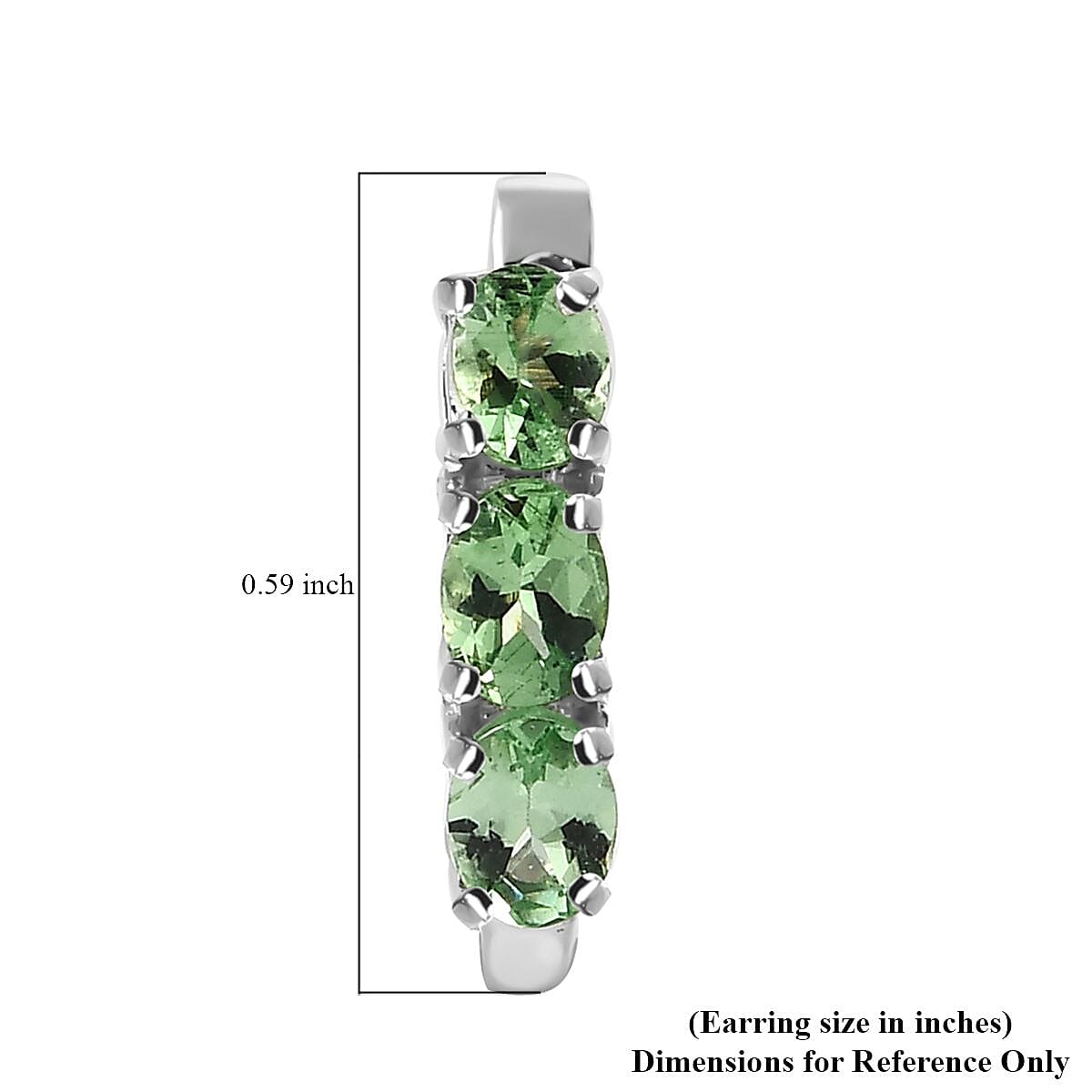 Tsavorite Garnet Hoop Earrings in Platinum Over Sterling Silver 1.00 ctw