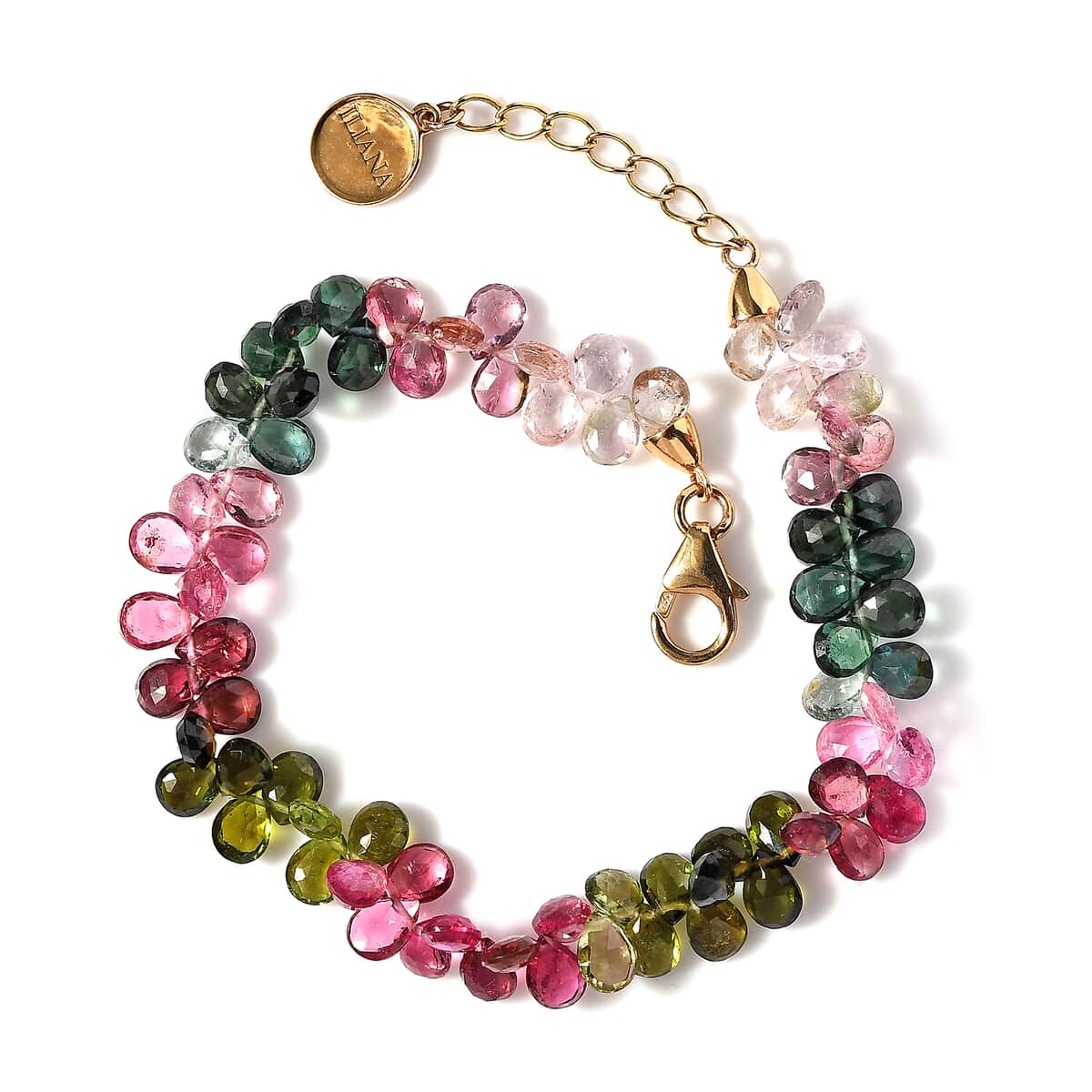 Certified & Appraised Iliana AAA Multi-Tourmaline 35.00 ctw Beaded Bracelet in 18K Yellow Gold (7.00-8.00In) image number 0