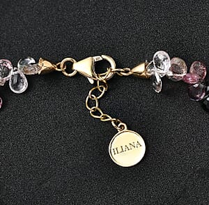Certified & Appraised Iliana AAA Multi-Tourmaline 35.00 ctw Beaded Bracelet in 18K Yellow Gold (7.00-8.00In)