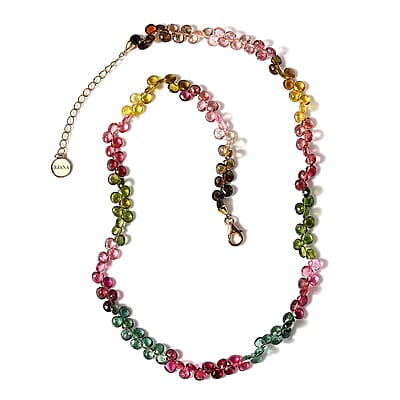 Certified & Appraised Iliana 18K Yellow Gold AAA Multi-Tourmaline Beaded Necklace (18 Inches) with 2 Inch Extender 60.00 ctw
