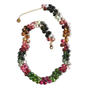 Certified & Appraised Iliana 18K Yellow Gold AAA Multi-Tourmaline Beaded Necklace (18 Inches) with 2 Inch Extender 210.00 ctw