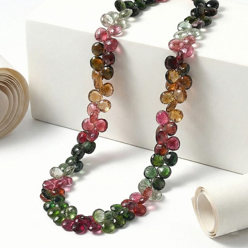 Certified & Appraised Iliana 18K Yellow Gold AAA Multi-Tourmaline Beaded Necklace (18 Inches) with 2 Inch Extender 210.00 ctw