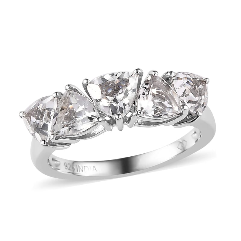 White Topaz 2.40 ctw Ring in Rhodium Over Sterling Silver (Size 6.0)