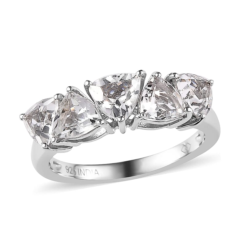 White Topaz 2.40 ctw Ring in Rhodium Over Sterling Silver (Size 6.0)