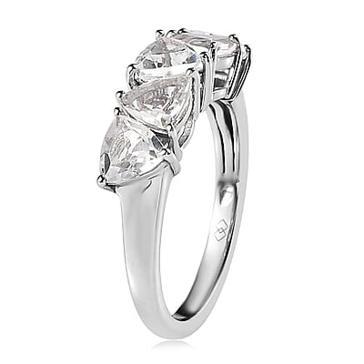 White Topaz 2.40 ctw Ring in Rhodium Over Sterling Silver (Size 6.0)