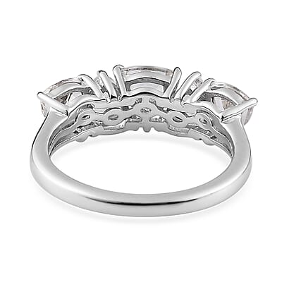 White Topaz 2.40 ctw Ring in Rhodium Over Sterling Silver (Size 6.0)