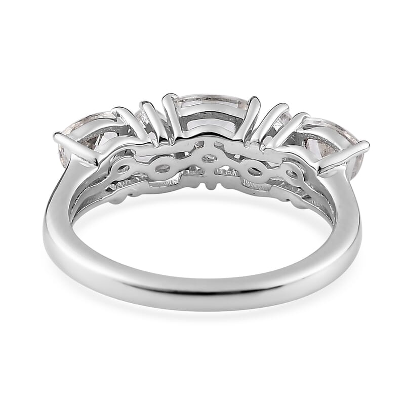 White Topaz 2.40 ctw Ring in Rhodium Over Sterling Silver (Size 6.0)