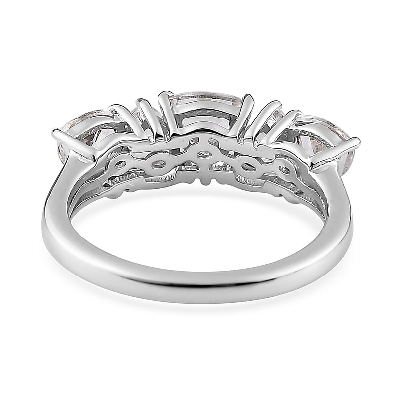 White Topaz 2.40 ctw Ring in Rhodium Over Sterling Silver (Size 6.0)