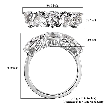 White Topaz 2.40 ctw Ring in Rhodium Over Sterling Silver (Size 6.0)