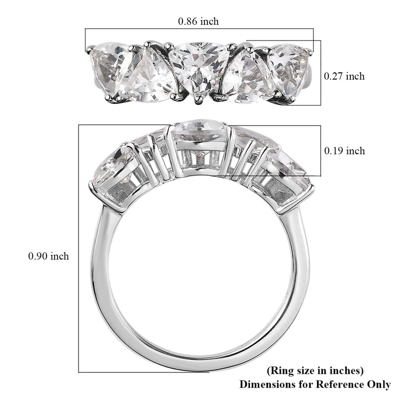 White Topaz 2.40 ctw Ring in Rhodium Over Sterling Silver (Size 6.0)