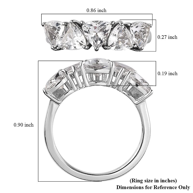 White Topaz 2.40 ctw Ring in Rhodium Over Sterling Silver (Size 6.0)