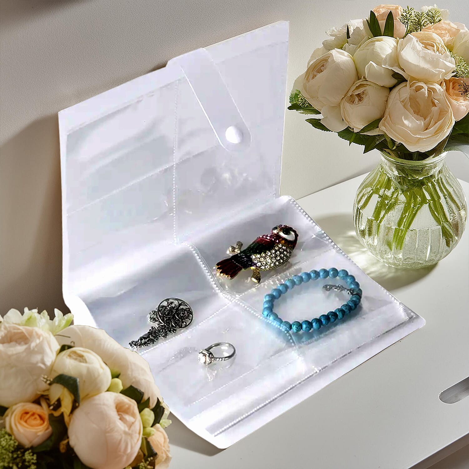 Transparent Jewelry Storage Book with 160 Slots