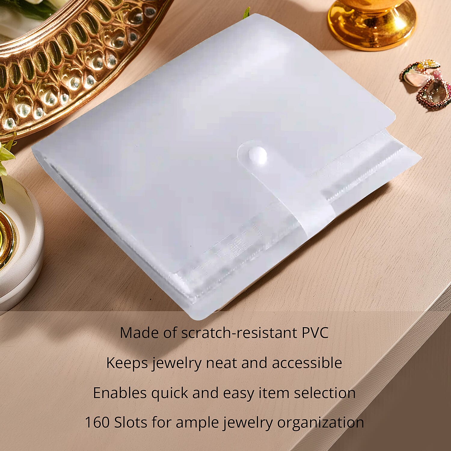 Transparent Jewelry Storage Book with 160 Slots