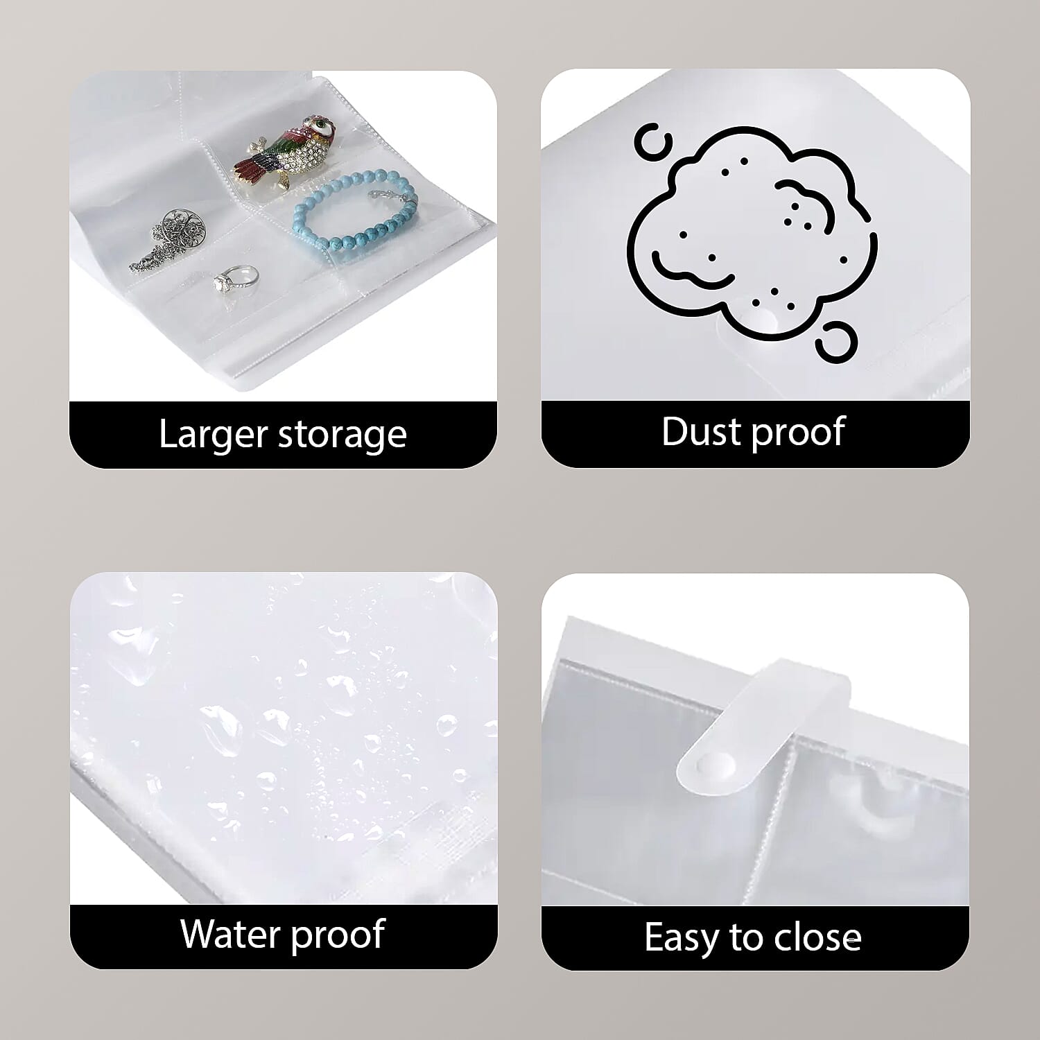 Transparent Jewelry Storage Book with 160 Slots