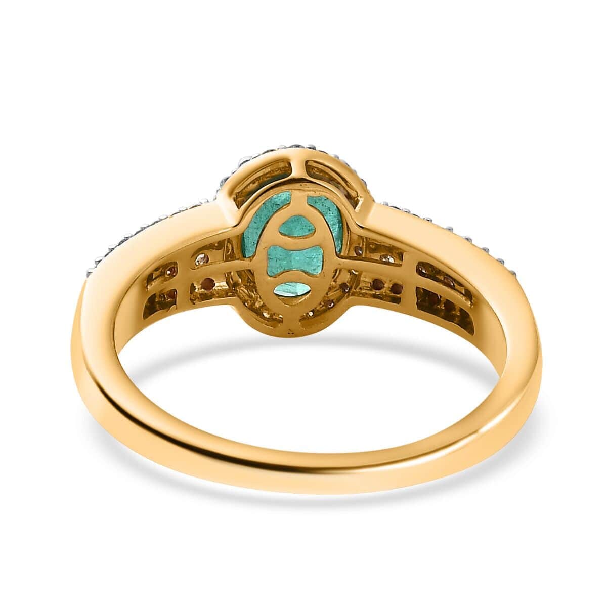 Iliana 18K Yellow Gold AAA Kagem Zambian Emerald and I1-I2 Natural Yellow and White Diamond Ring (Size 5.5) 4.10 Grams 1.60 ctw image number 4