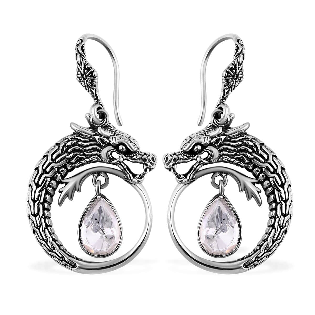 TLV Bali Legacy Polki Moissanite Dragon Earrings in Sterling Silver 1.50 ctw image number 0