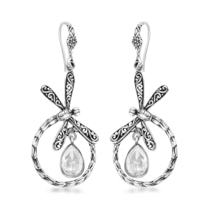 Bali Legacy Polki Moissanite Dragonfly Earrings in Sterling Silver 1.50 ctw