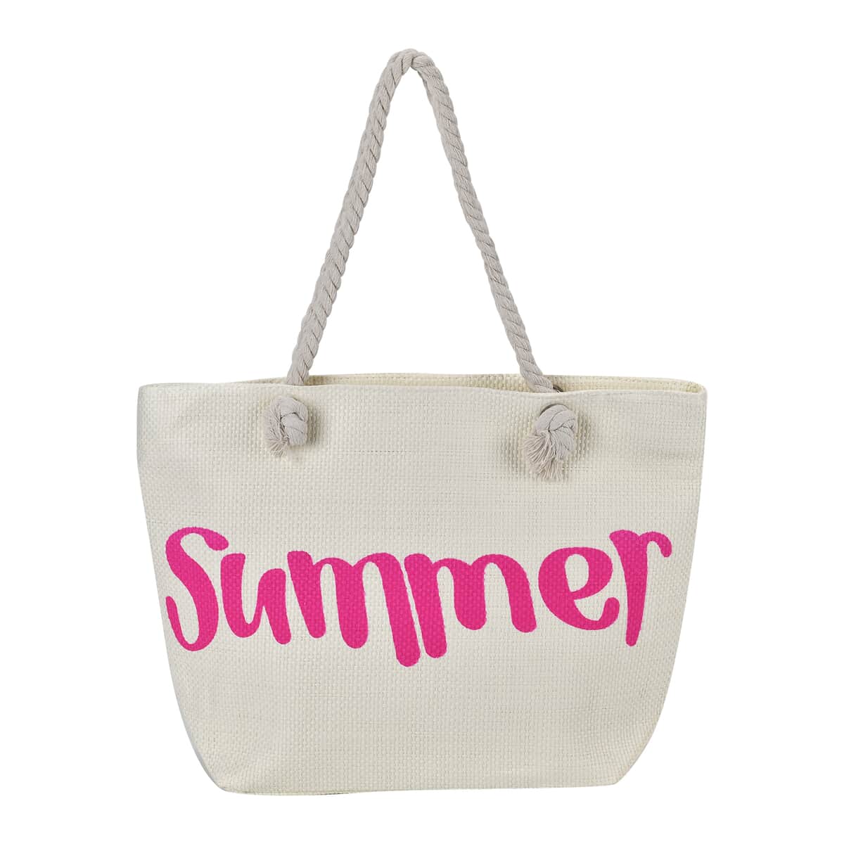 Paper Tote Bag with Printed SUMMER LOVE - Pink image number 0