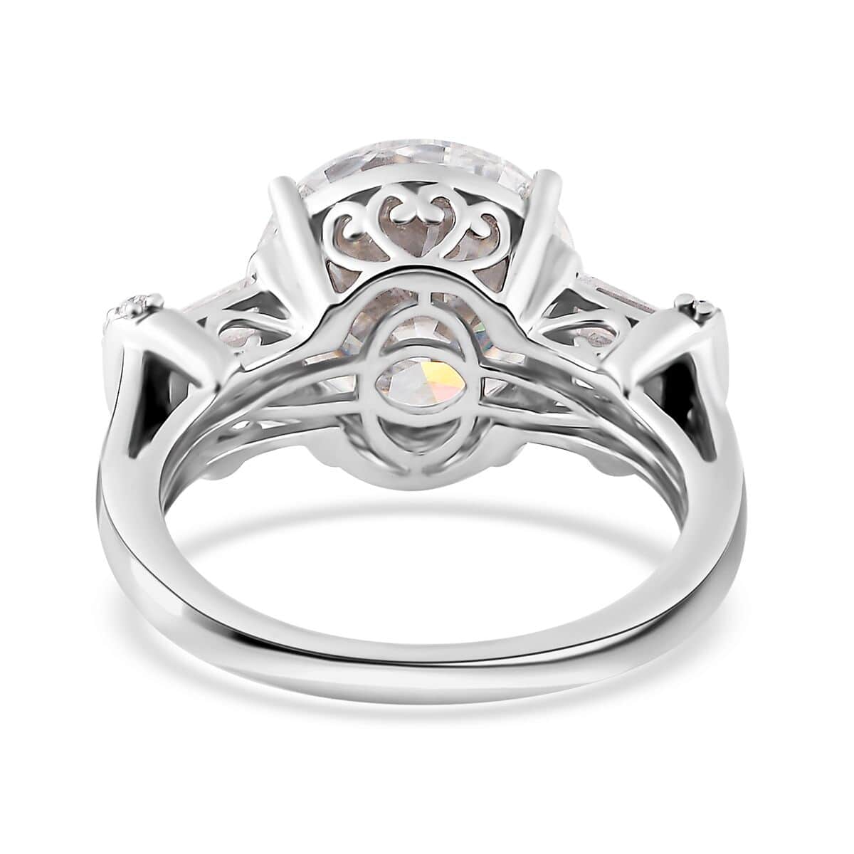 Moissanite Ring in Platinum Over Sterling Silver (Size 10.0) 5.10 ctw image number 4