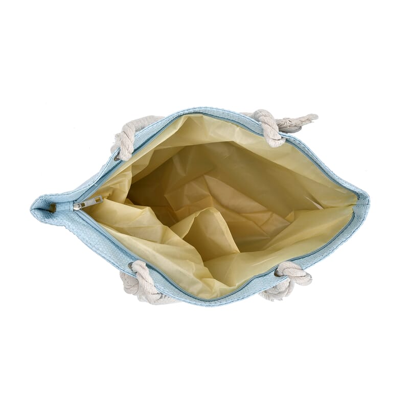 Paper Tote Bag with Printed SUMMER LOVE - Light Blue