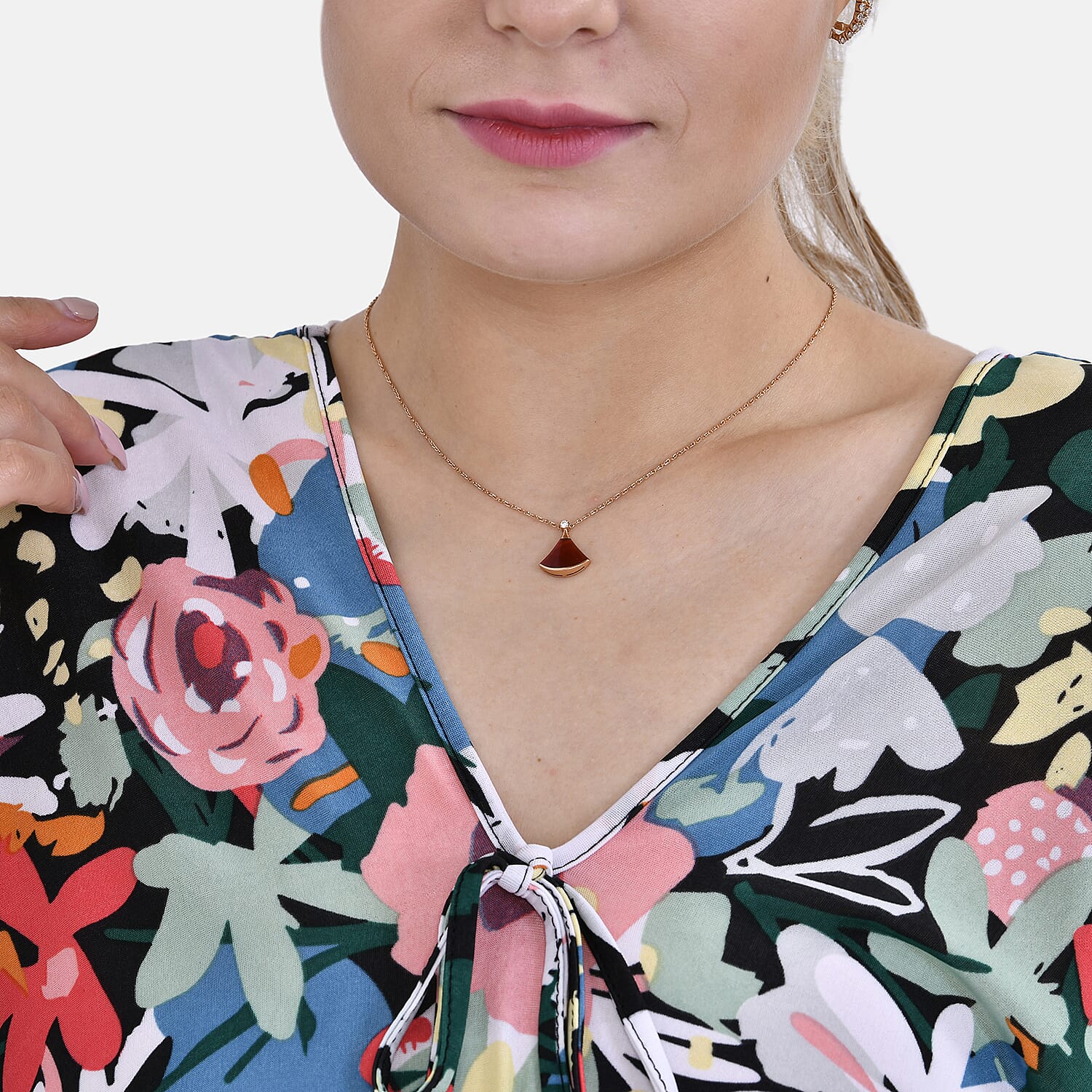 Tamsy Multi Abstract V-neck Top with Kimono Style Arm - One Size Fits Most